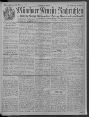 Münchner neueste Nachrichten Donnerstag 30. Oktober 1913