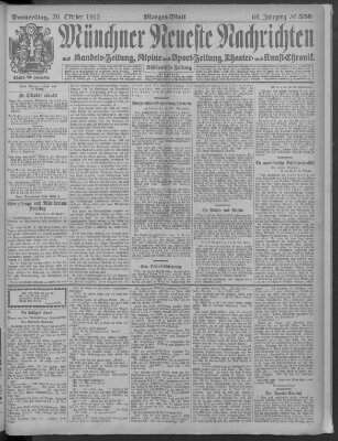 Münchner neueste Nachrichten Donnerstag 30. Oktober 1913