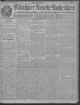 Münchner neueste Nachrichten Freitag 7. August 1908