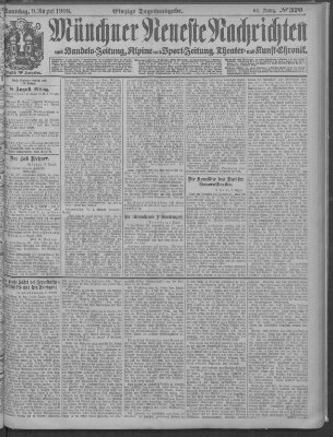 Münchner neueste Nachrichten Sonntag 9. August 1908