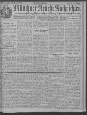 Münchner neueste Nachrichten Donnerstag 20. August 1908