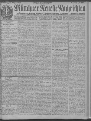 Münchner neueste Nachrichten Sonntag 23. August 1908