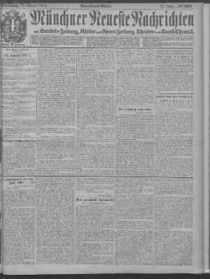 Münchner neueste Nachrichten Dienstag 25. August 1908