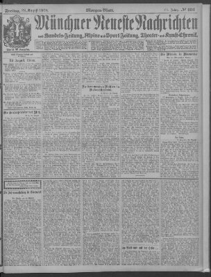 Münchner neueste Nachrichten Freitag 28. August 1908