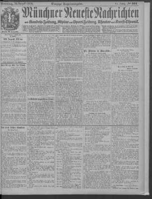 Münchner neueste Nachrichten Sonntag 30. August 1908