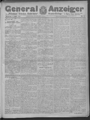 Münchner neueste Nachrichten Sonntag 5. Januar 1913