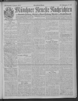 Münchner neueste Nachrichten Mittwoch 8. Januar 1913