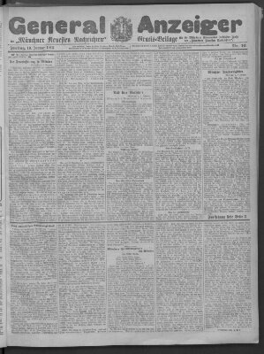 Münchner neueste Nachrichten Freitag 10. Januar 1913