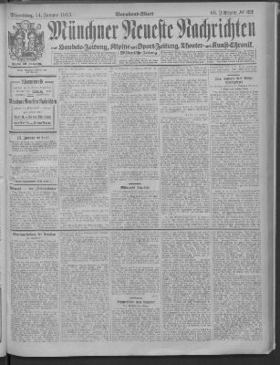 Münchner neueste Nachrichten Dienstag 14. Januar 1913