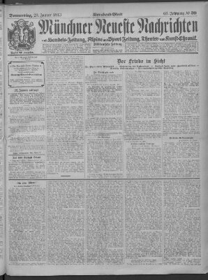 Münchner neueste Nachrichten Donnerstag 23. Januar 1913