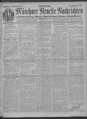 Münchner neueste Nachrichten Freitag 24. Januar 1913