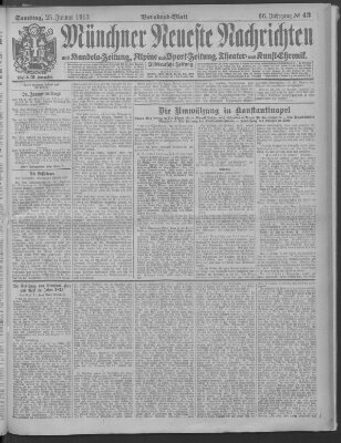 Münchner neueste Nachrichten Samstag 25. Januar 1913