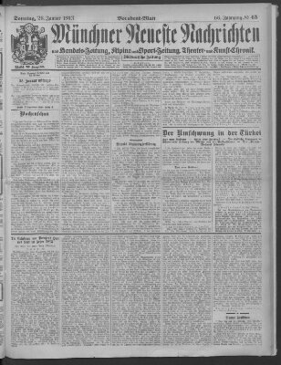 Münchner neueste Nachrichten Sonntag 26. Januar 1913