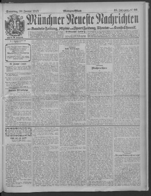 Münchner neueste Nachrichten Sonntag 26. Januar 1913