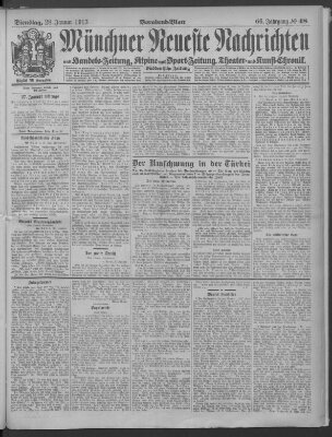 Münchner neueste Nachrichten Dienstag 28. Januar 1913