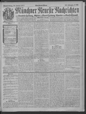 Münchner neueste Nachrichten Donnerstag 30. Januar 1913