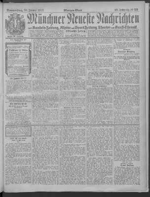 Münchner neueste Nachrichten Donnerstag 30. Januar 1913