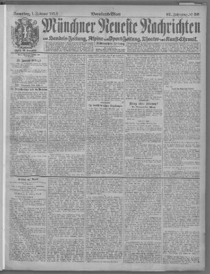 Münchner neueste Nachrichten Samstag 1. Februar 1913