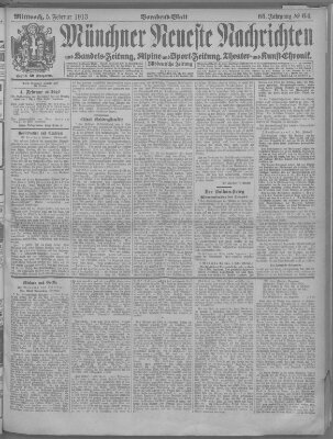 Münchner neueste Nachrichten Mittwoch 5. Februar 1913