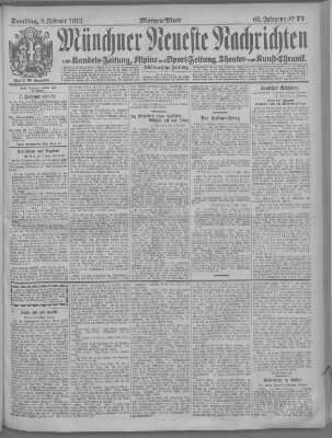 Münchner neueste Nachrichten Samstag 8. Februar 1913