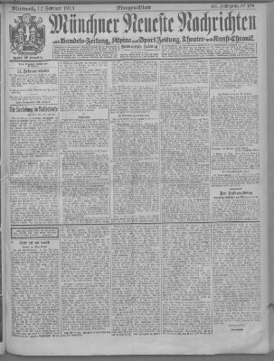 Münchner neueste Nachrichten Mittwoch 12. Februar 1913