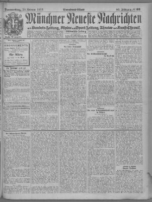 Münchner neueste Nachrichten Donnerstag 20. Februar 1913