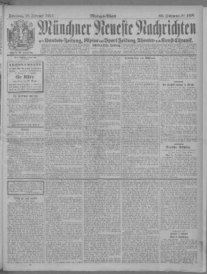 Münchner neueste Nachrichten Freitag 28. Februar 1913