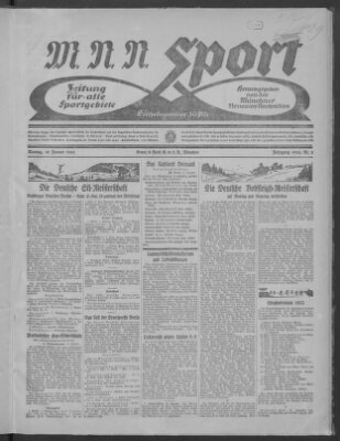 Münchner neueste Nachrichten. MNN-Sport : Zeitung für alle Sportgebiete (Münchner neueste Nachrichten) Montag 16. Januar 1922