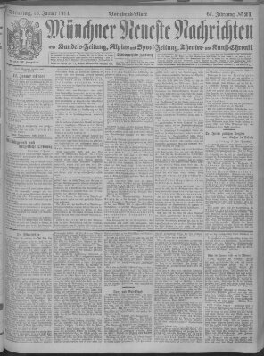 Münchner neueste Nachrichten Dienstag 13. Januar 1914