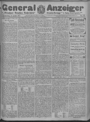 Münchner neueste Nachrichten Donnerstag 15. Januar 1914