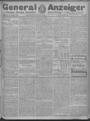 Münchner neueste Nachrichten Freitag 16. Januar 1914