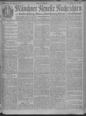 Münchner neueste Nachrichten Montag 19. Januar 1914