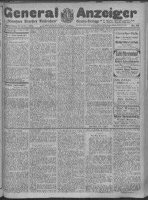 Münchner neueste Nachrichten Donnerstag 22. Januar 1914