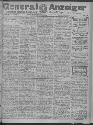 Münchner neueste Nachrichten Dienstag 27. Januar 1914