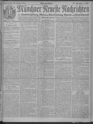 Münchner neueste Nachrichten Mittwoch 28. Januar 1914