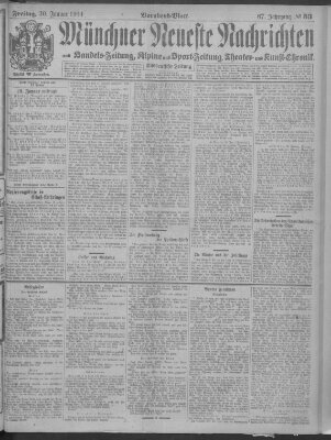 Münchner neueste Nachrichten Freitag 30. Januar 1914