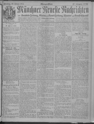 Münchner neueste Nachrichten Freitag 30. Januar 1914