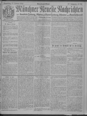 Münchner neueste Nachrichten Samstag 31. Januar 1914