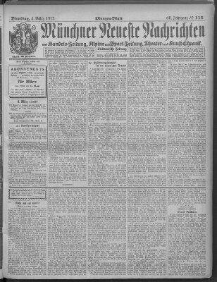 Münchner neueste Nachrichten Dienstag 4. März 1913