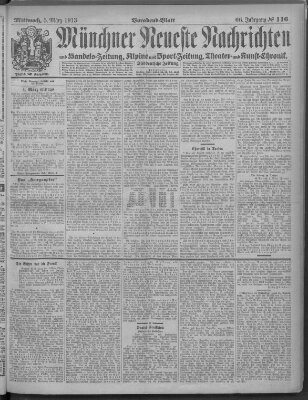 Münchner neueste Nachrichten Mittwoch 5. März 1913