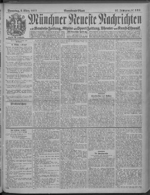 Münchner neueste Nachrichten Sonntag 9. März 1913