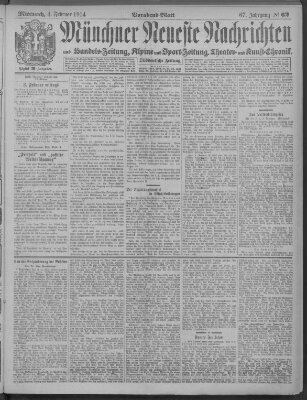 Münchner neueste Nachrichten Mittwoch 4. Februar 1914