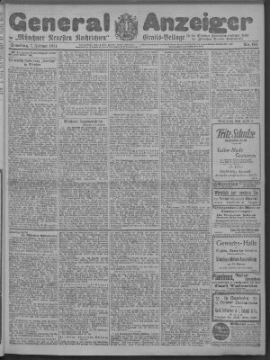 Münchner neueste Nachrichten Samstag 7. Februar 1914