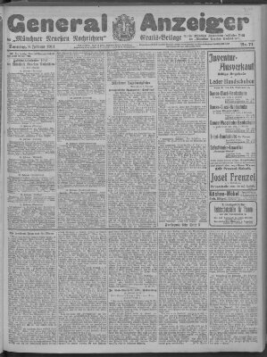 Münchner neueste Nachrichten Sonntag 8. Februar 1914