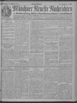 Münchner neueste Nachrichten Montag 16. Februar 1914