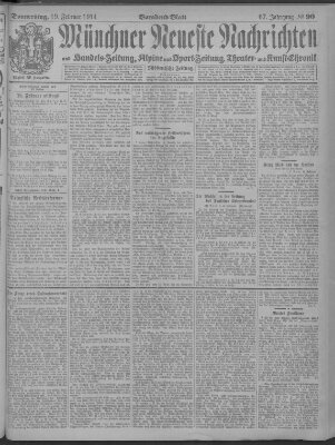 Münchner neueste Nachrichten Donnerstag 19. Februar 1914