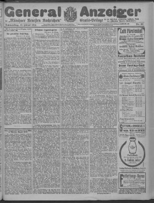 Münchner neueste Nachrichten Donnerstag 19. Februar 1914