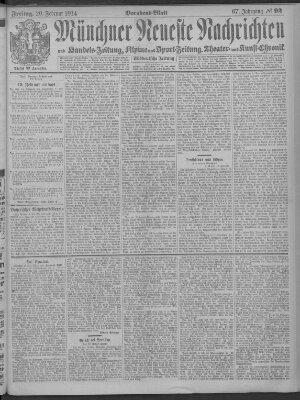 Münchner neueste Nachrichten Freitag 20. Februar 1914