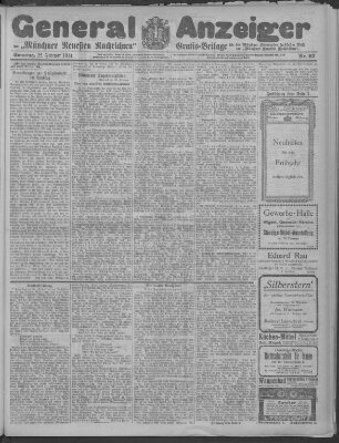 Münchner neueste Nachrichten Sonntag 22. Februar 1914