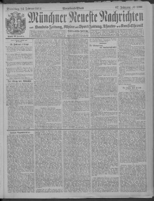 Münchner neueste Nachrichten Dienstag 24. Februar 1914